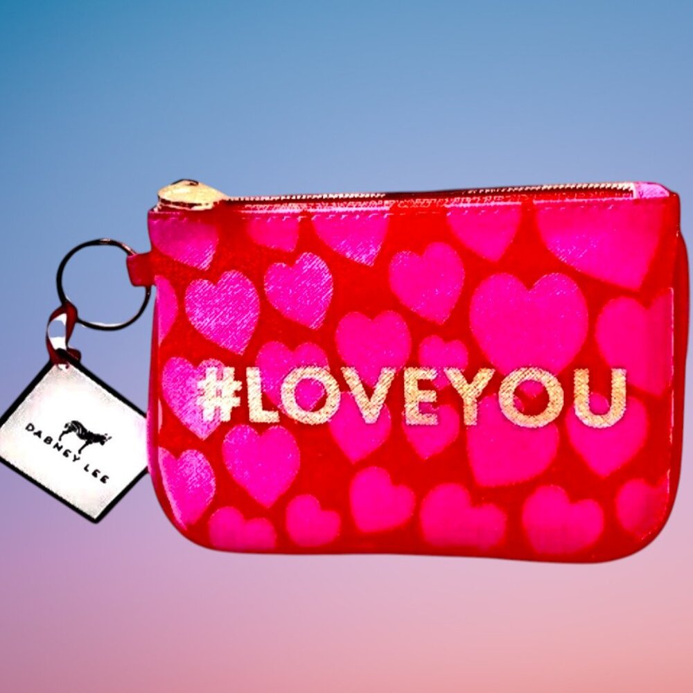 Dabney Lee Make-Up Coin Purse Bag Hash Tag # LOVE YOU